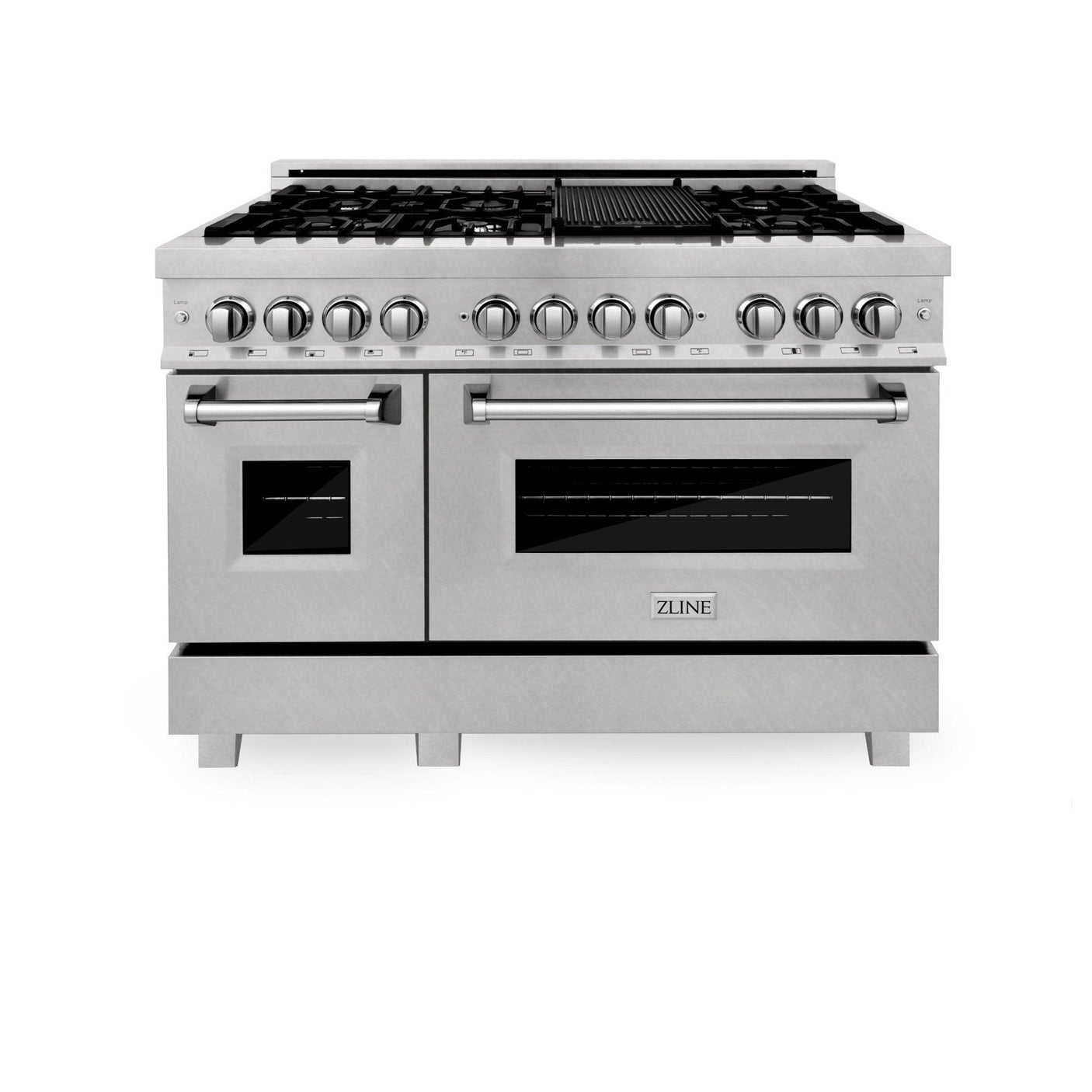 ZLINE 48 in. DuraSnow Stainless Steel 6.0 cu.ft. 7 Gas Burner/Electric Oven Range with Color Door Options (RAS-SN-48) [Color: Blue Gloss]