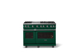 48"W. Sealed Burner Gas Range (Burner: 6g, Finish: Ivy, Trim: Polished Chrome, Fuel: Natural Gas)