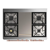 ILVE UMD40FNR3BGP Majestic III 40 inch Dual Fuel Range with 6 Burners and Griddle, Dual Function Burner up to 25,000 BTU (Natural Gas, Triple Glass Door, Blue Grey, Copper)