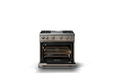 36"W. Sealed Burner Gas Range (Burner: 4g, Finish: Nantucket, Trim: Polished Chrome, Fuel: Natural Gas)