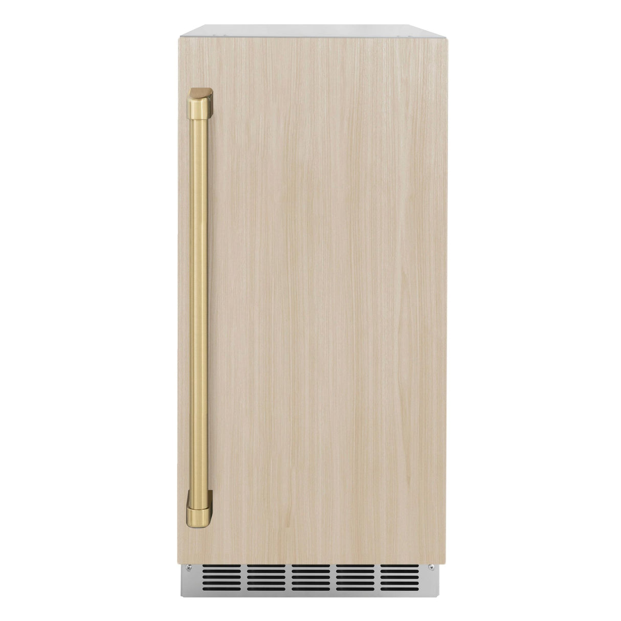 ZLINE Autograph Edition 15 in. Touchstone Clear Cube Ice Maker with Drain Pump and Panel Ready Door with Champagne Bronze Handle (ICCDPZ-15-CB)
