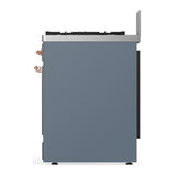 ILVE UM30NR3BGPLP Majestic III 30 inch Dual Fuel Range with 5 Black Brass Burners, Dual Function Burner up to 25,000 BTU (Liquid Propane, Triple Glass Door, Blue Grey, Copper)