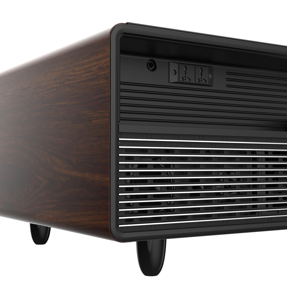 Forno Evoluto Tavolo 51-Inch Smart Coffee Table with Wood-Accent Sides - Dual Cooling Zones, Wireless Charging Pad & Built-In Bluetooth Speakers