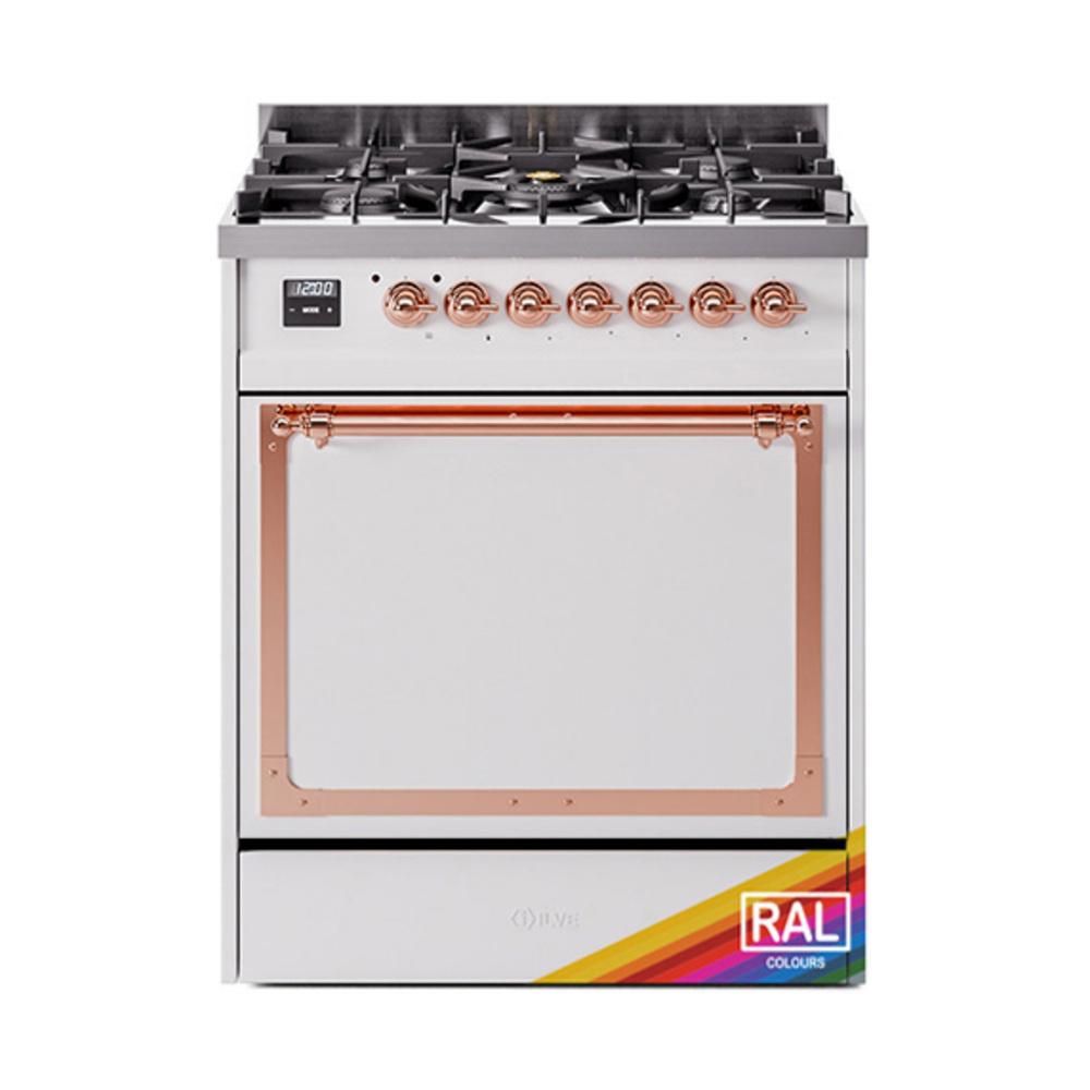 ILVE UN30QNMPRAP Nostalgie II Noblesse 30 inch Dual Fuel Range (Natural Gas, Solid Door, RAL, Copper)