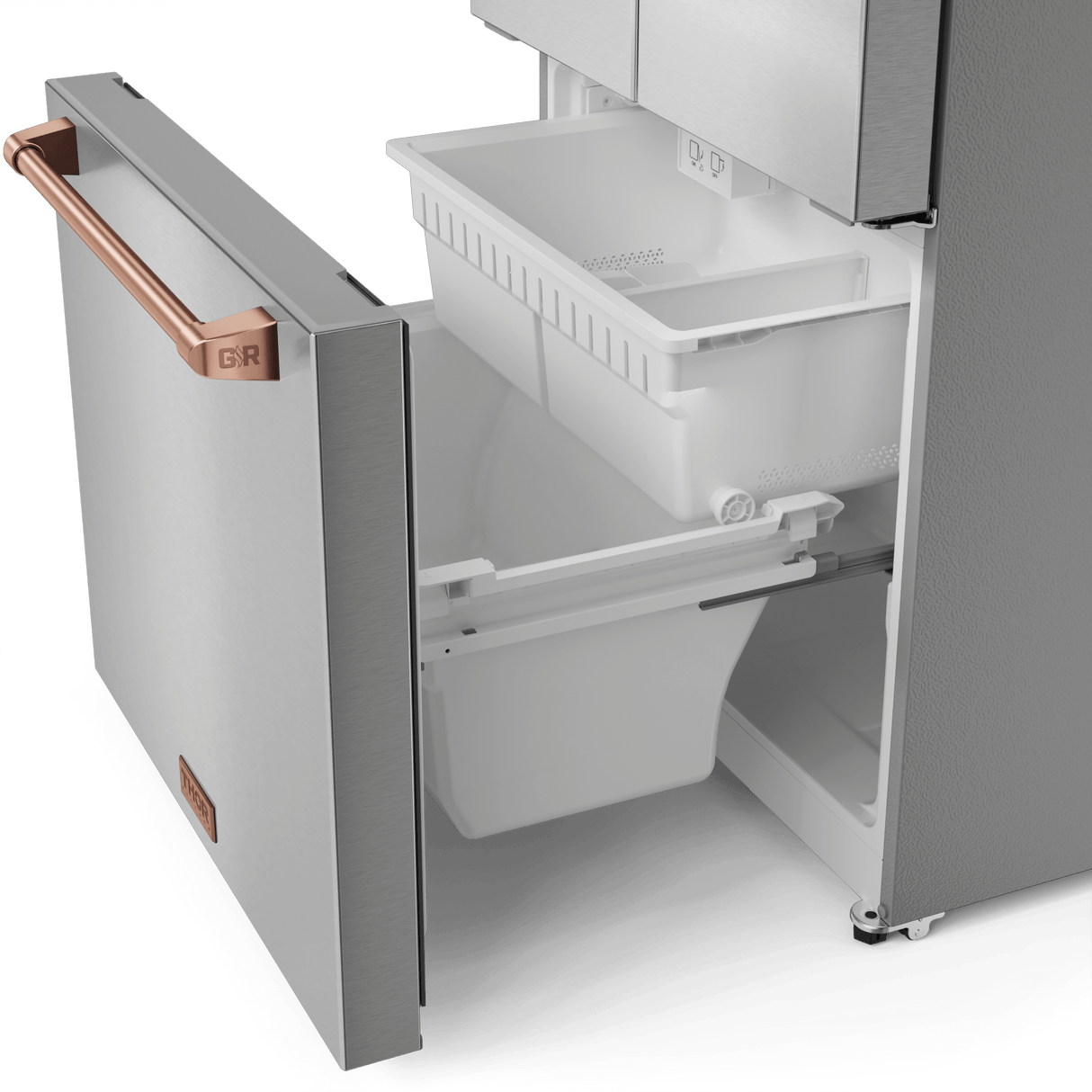 30 Inch 17.5 Cu Ft French Door Counter Depth Refrigerator With Ice Maker In Stainless Steel/rose Gold  Gordon Ramsay Series