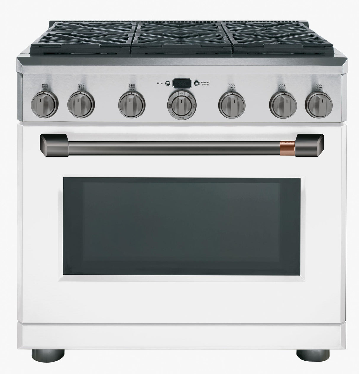 Café™ 36" Brushed Black Handle & Knob Set for Pro Range and Rangetop