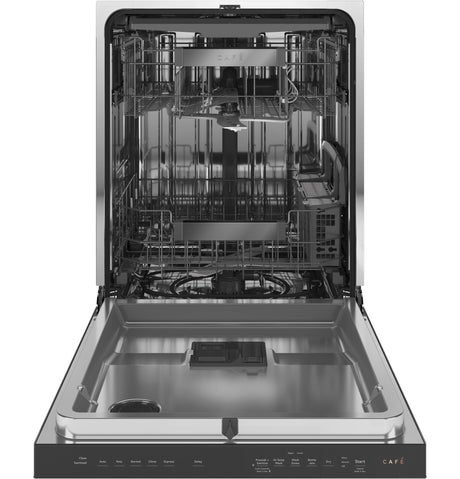 Café™ ENERGY STAR® Stainless Steel Interior Dishwasher with Sanitize and Ultra Wash & Dry in Platinum Glass
