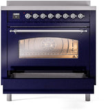 Nostalgie II 36 Inch Electric Freestanding Range in Blue with Chrome Trim