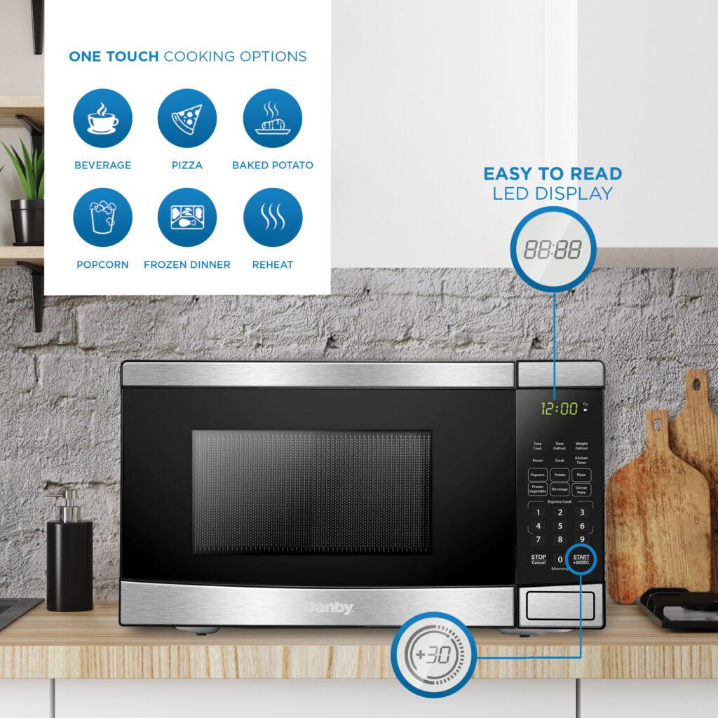 Danby 0.7 cu. ft. Countertop Microwave in Black and Stainless Steel