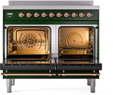 Nostalgie II 40 Inch Electric Freestanding Range in Emerald Green with Copper Trim