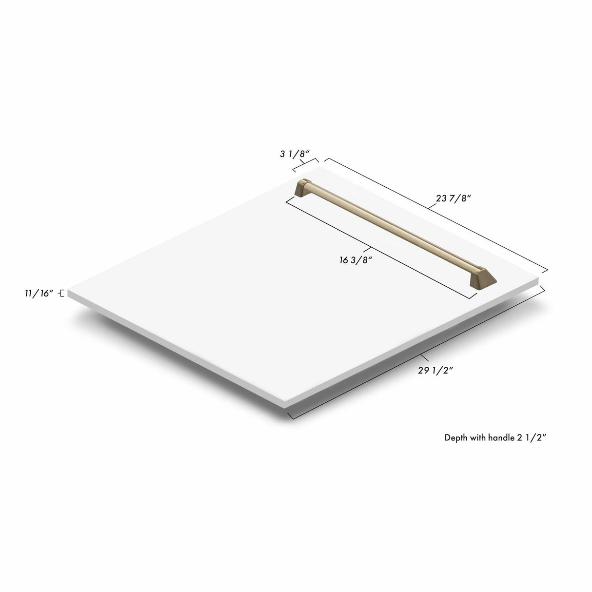 ZLINE 24 in. Autograph Edition Monument Dishwasher Panel with Champagne Bronze Handle in Color Options (DPMTZ-24-CB) [Color: White Matte with Champagne Bronze Handle]