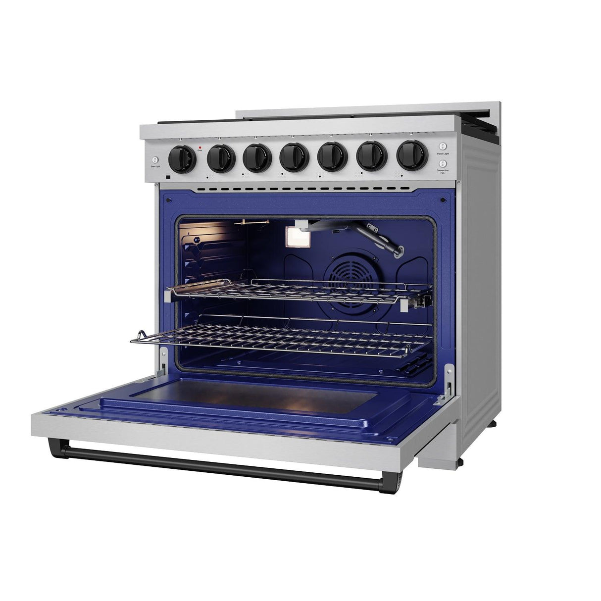 36 Inch Professional Gas Range With Precision Knob In Stainless Steel and Black  Gordon Ramsay Series