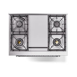 ILVE UN36FQNMPBUC Nostalgie II Noblesse 36 inch Dual Fuel Range (Natural Gas, Solid Door, Burgundy, Chrome)