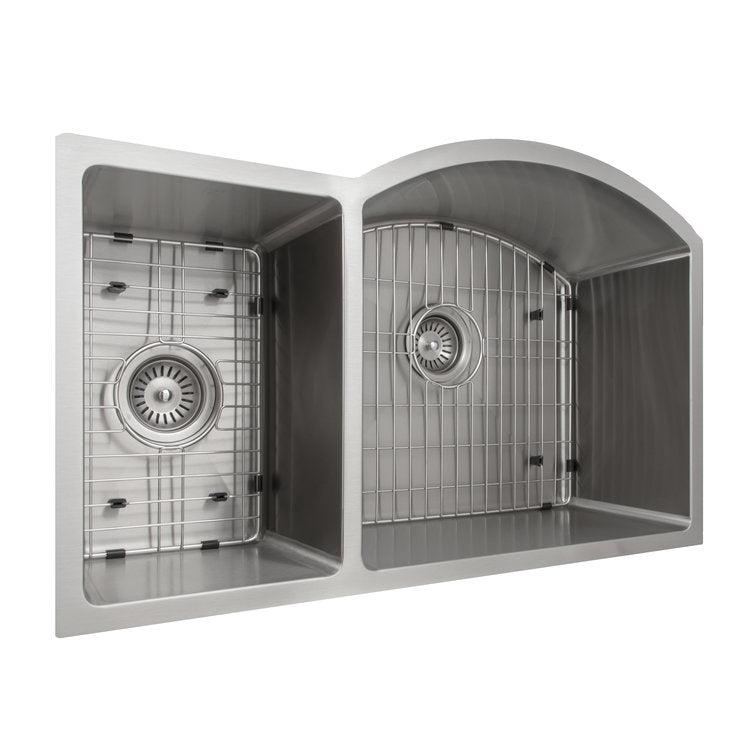 ZLINE 33 in. Aspen Undermount Double Bowl Stainless Steel Kitchen Sink with Bottom Grid (SC30D-33)