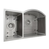 ZLINE 33 in. Aspen Undermount Double Bowl Stainless Steel Kitchen Sink with Bottom Grid (SC30D-33)
