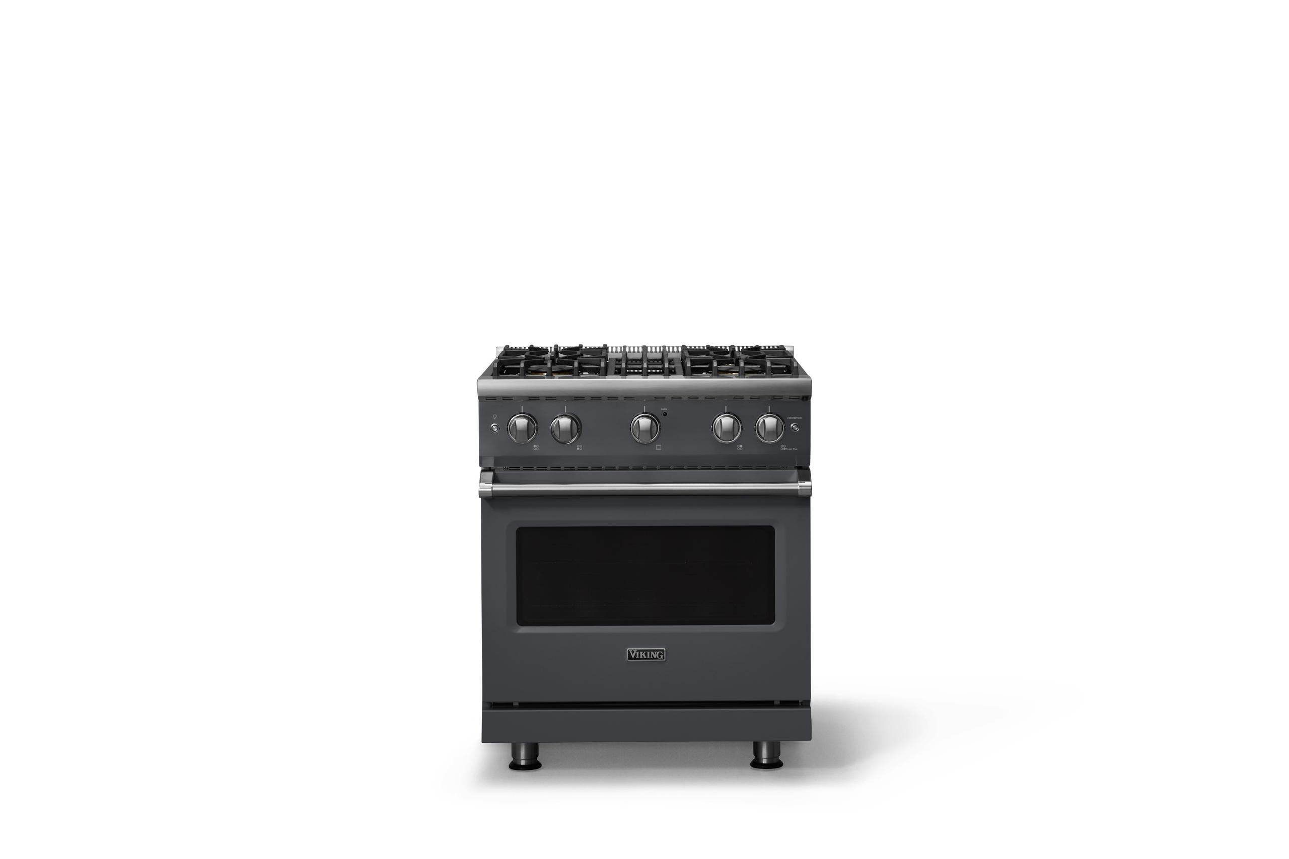 30"W. Sealed Burner Gas Range (Finish: Cast Black, Trim: Polished Chrome, Fuel: Propane)