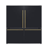Forno Milano 2-Piece 62-Inch Freestanding Dual Bottom Freezer Refrigerator in Black - 34.4 cu.ft, Touch Control, Ice Maker