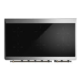 ILVE UMIB48QNR3BGB Majestic III 48 inch Induction Range with 6 Elements, 5.02 cu. ft. Total Oven Capacity (Solid Door, Blue Grey, Burnished)