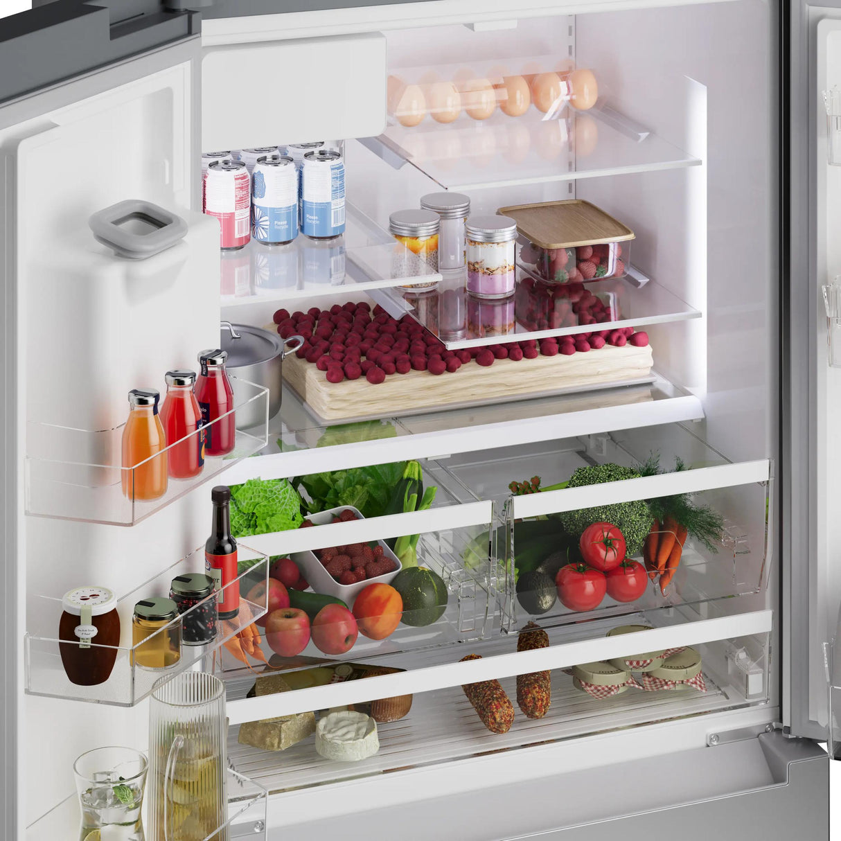 100 Series French Door Bottom Mount Refrigerator 36" Stainless steel (with anti-fingerprint), Total No Frost