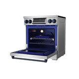 30 Inch Professional Induction Range With Tilt Panel Touch Control In Stainless Steel and Blue  Gordon Ramsay Series