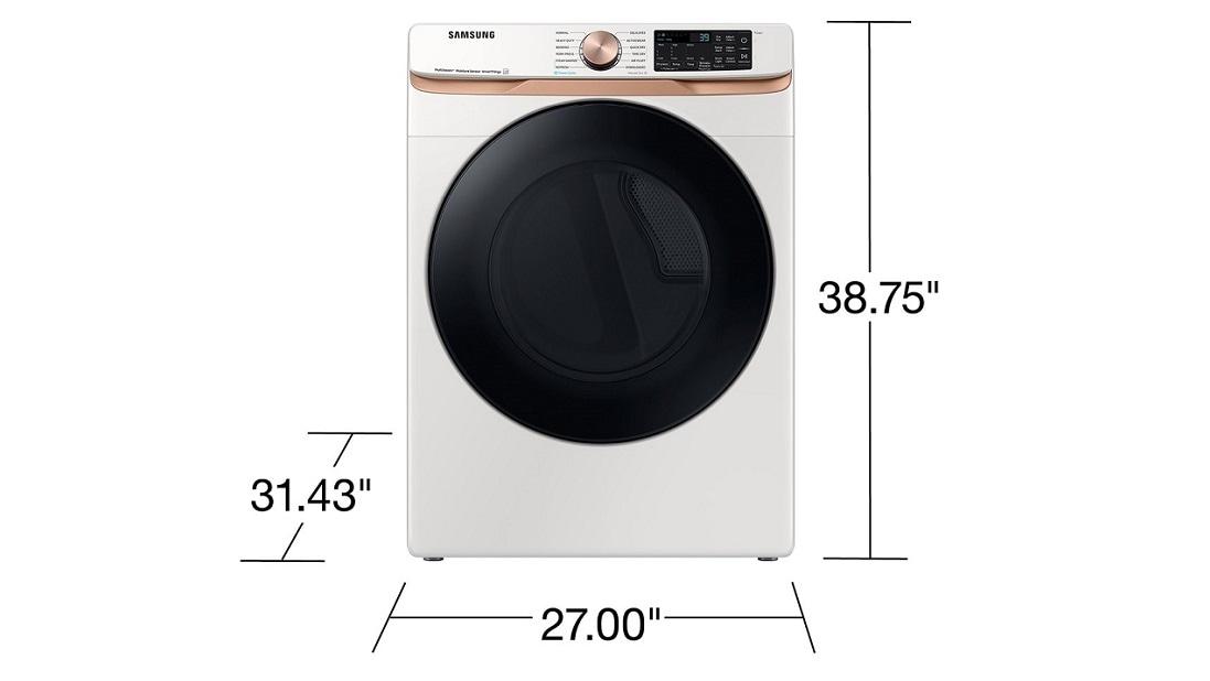 7.5 cu. ft. Smart Electric Dryer with Steam Sanitize+ and Sensor Dry in Ivory