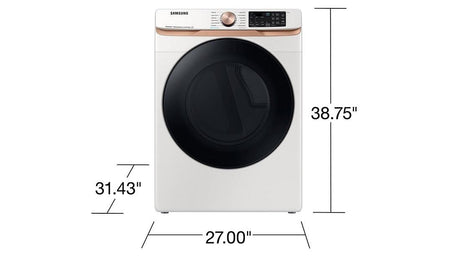7.5 cu. ft. Smart Electric Dryer with Steam Sanitize+ and Sensor Dry in Ivory
