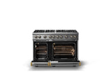 48"W. Sealed Burner Gas Range (Burner: 8b, Finish: Stainless Steel, Trim: Brushed Brass, Fuel: Natural Gas)