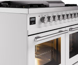 Professional Plus II 40 Inch Dual Fuel Natural Gas Freestanding Range in White with Trim