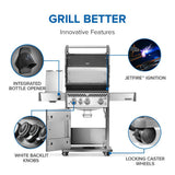 Rogue PRO 425 SIB with Infrared Side Burner , Propane, Stainless Steel