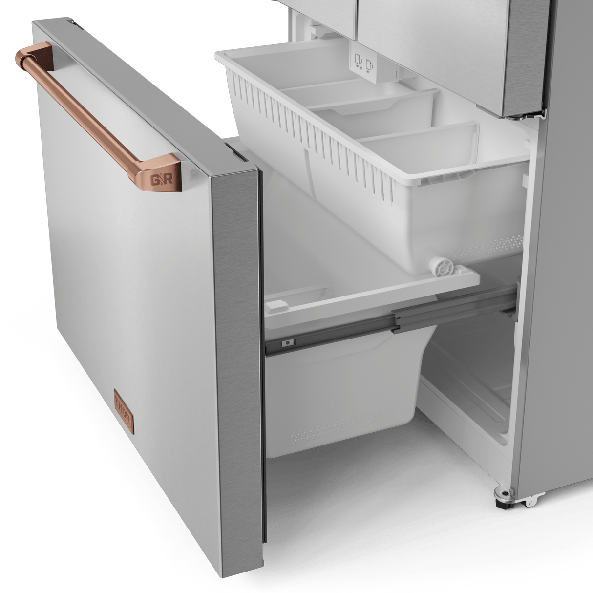 36 Inch 20.3 Cu Ft French Door Counter Depth Refrigerator With Ice Maker In Stainless Steel/rose Gold  Gordon Ramsay Series