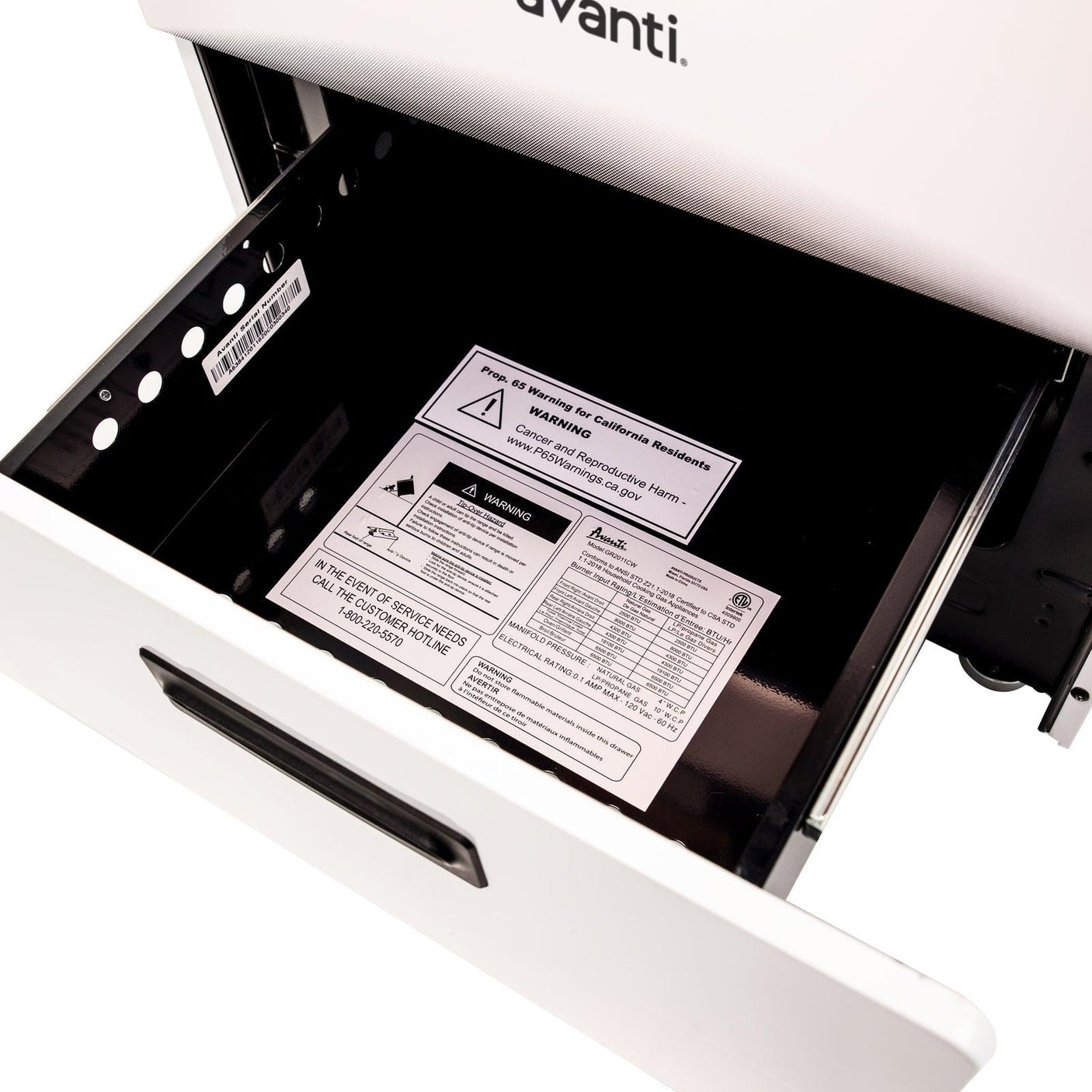 Avanti 20" Gas Range - White