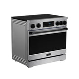 36 Inch Professional Induction Range With Tilt Panel Touch Control In Stainless Steel and Black  Gordon Ramsay Series