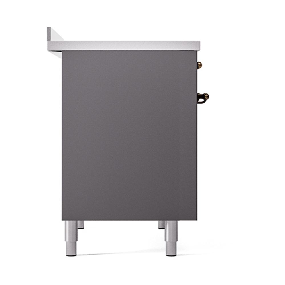 ILVE UNDI406QNMPMGB Nostalgie II Noblesse 40 inch Induction Range (Solid Door, Graphite Matte, Burnished)