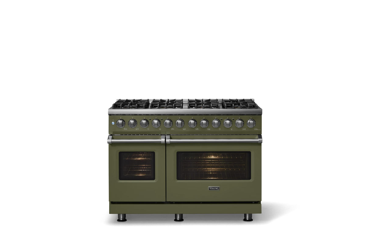 48"W. Dual Fuel Range (Burner: 8b, Finish: Martini, Trim: Polished Chrome, Fuel: Natural Gas)