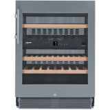 Undercounter Wine Cabinet, 24", Lock, 2 Zone, Reversible Door