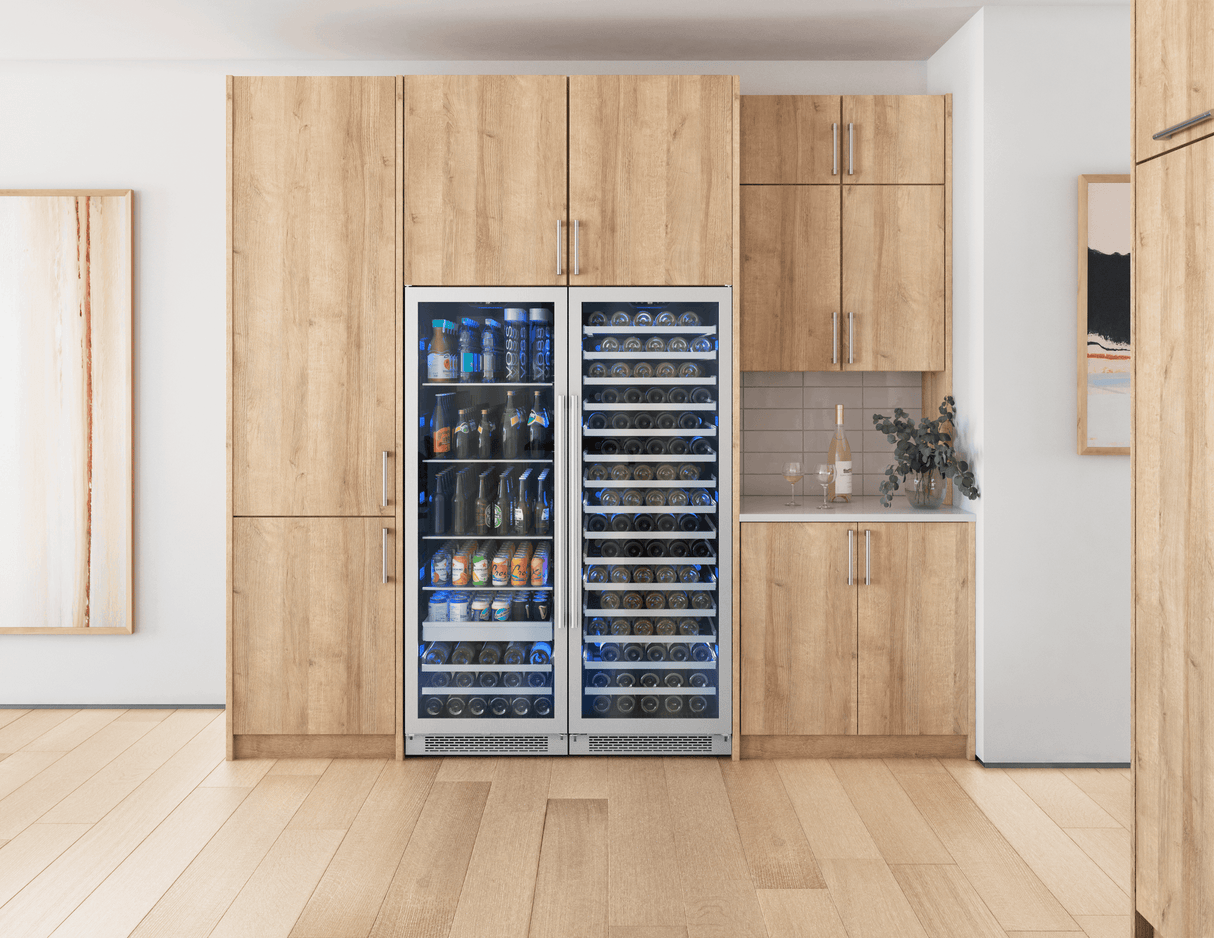 Presrv Beverage Cooler, 24in Full Size, SS+Glass, Reversible Door, 1 Zone