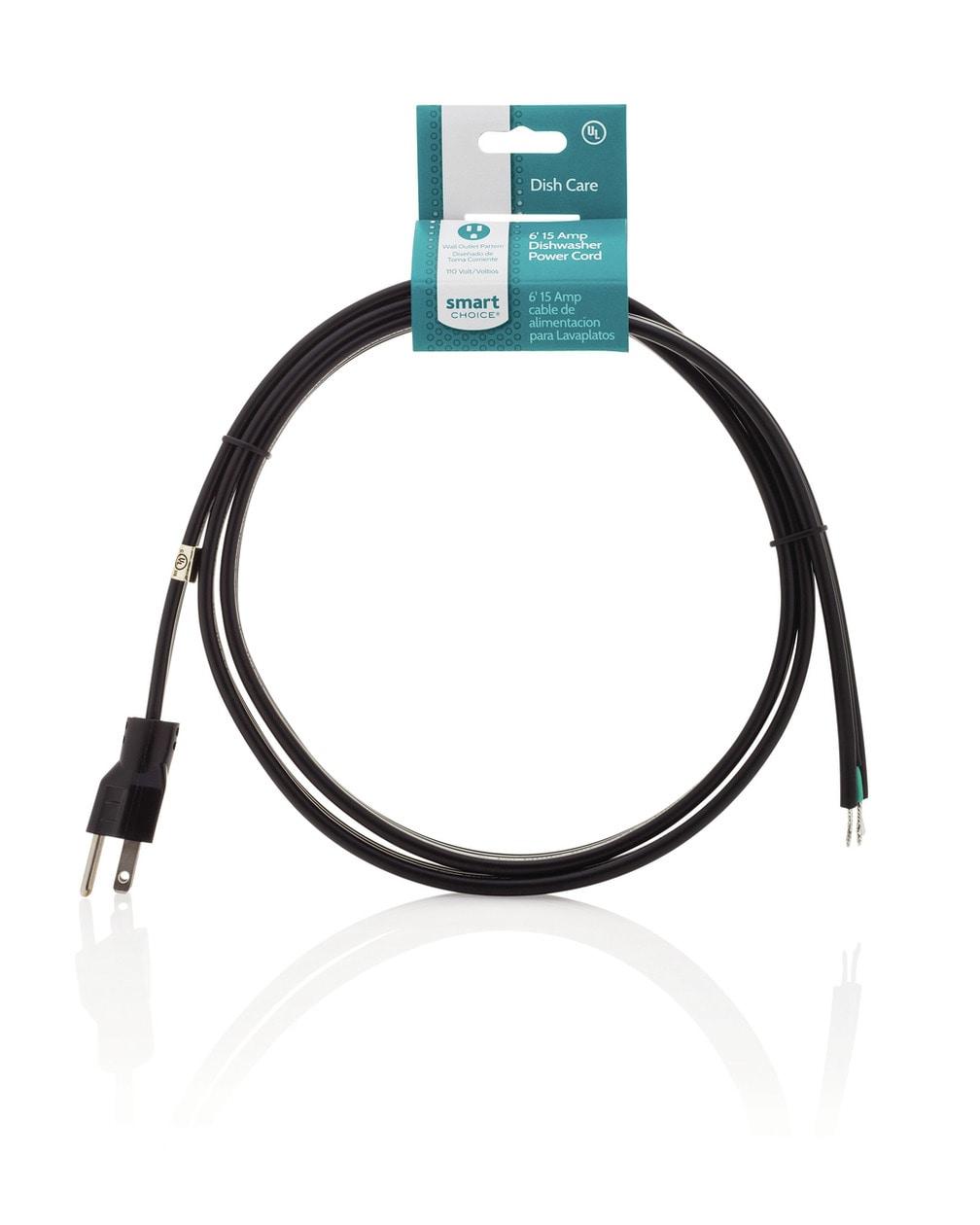 6' 15-Amp. 3-Prong Dishwasher Power Cord, Straight