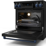 30 Inch Professional Electric Range With Tilt Panel Touch Control In Black/navy Blue  Gordon Ramsay Series