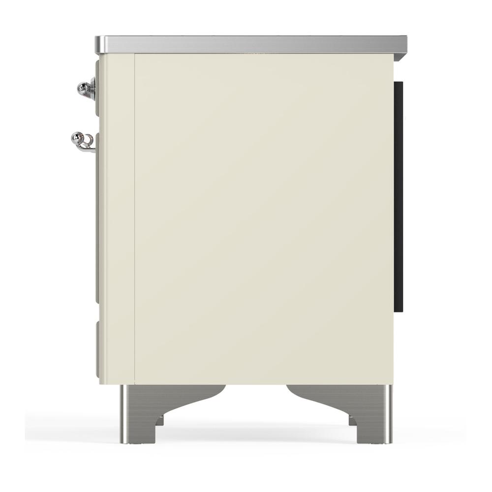 ILVE UMIB36NR3AWC Majestic III 36 inch Induction Range with 6 Elements, 3.5 cu. ft. Total Oven Capacity (Triple Glass Door, Antique White, Chrome)