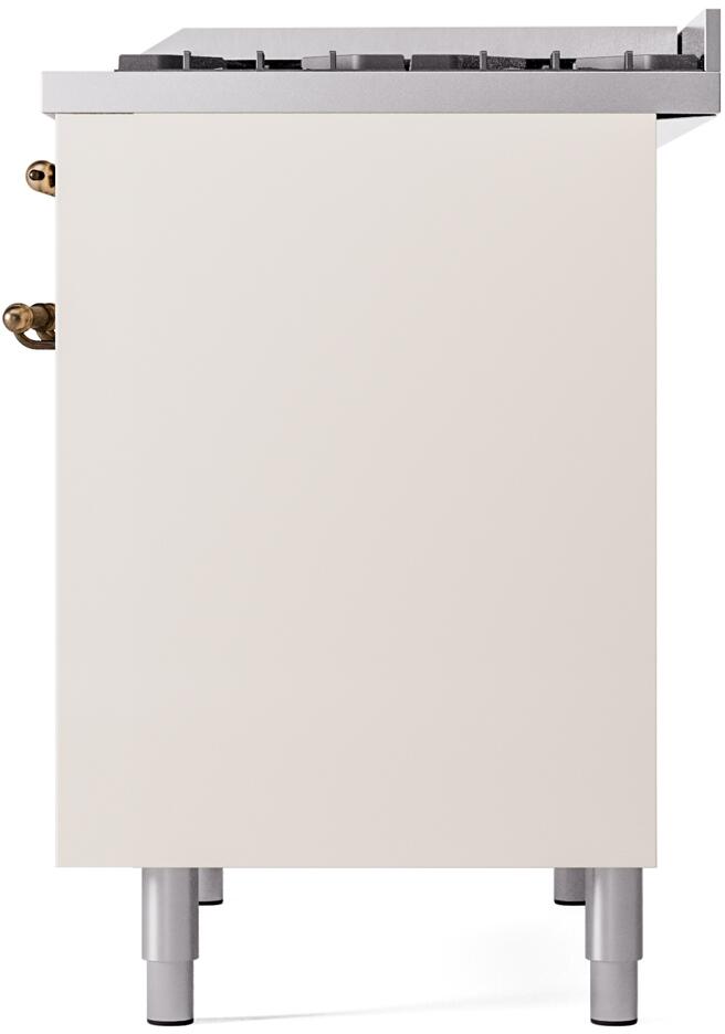 Nostalgie II 40 Inch Dual Fuel Liquid Propane Freestanding Range in Antique White with Bronze Trim
