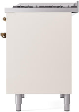 Nostalgie II 40 Inch Dual Fuel Liquid Propane Freestanding Range in Antique White with Bronze Trim