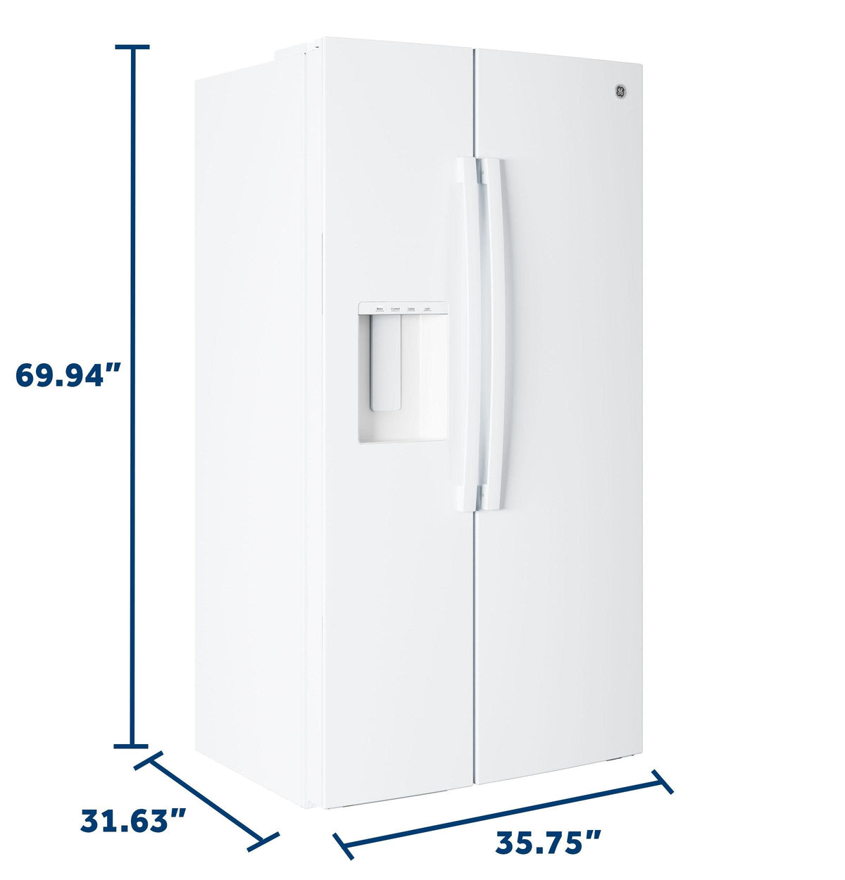 GE® 23.6 Cu. Ft. Counter-Depth Side-By-Side Refrigerator with Extra Tall Dispenser and In-Door Icemaker