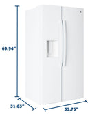 GE® 23.6 Cu. Ft. Counter-Depth Side-By-Side Refrigerator with Extra Tall Dispenser and In-Door Icemaker