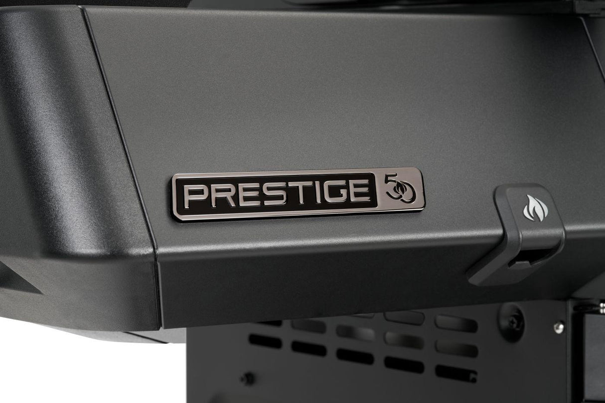 50thAnniversary Edition Prestige 500 Includes Commemorative Cover, Apron and Tool Set , Natural Gas, Black and Blue