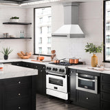 ZLINE 30 in. Autograph Edition Stainless Steel Range Hood with White Matte Shell and Accents (8654STZ-WM30) [Color: Matte Black]