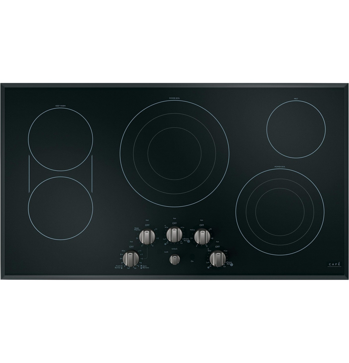 Café™ 5 Electric Cooktop Knobs - Brushed Black