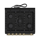 Forno Leonardo Espresso 30-Inch Black Gas Range, 5 Burners, 39,500 BTU, 5 cu.ft Convection Oven