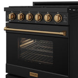 30 Inch Professional Gas With Precision Knob Control In Black/bronze