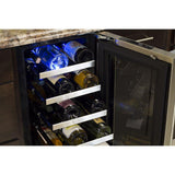 15-In Professional Built-In High Efficiency Single Zone Wine Refrigerator with Door Style - Stainless Steel Frame Glass, Door Swing - Right