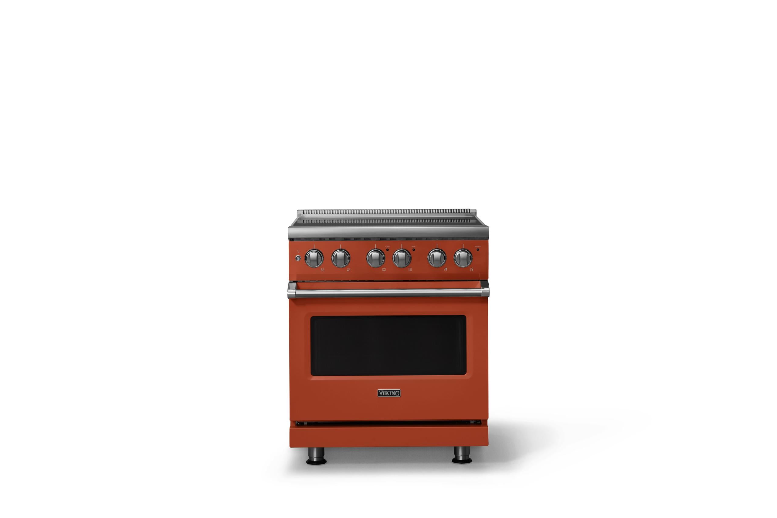 30"W. Electric Range (Finish: Spiced Cider, Trim: Polished Chrome)